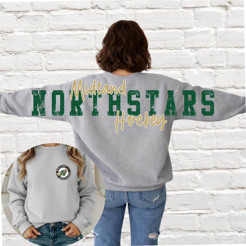Midland Northstars Hockey - Big Across The Back Crewneck (Youth & Adult)