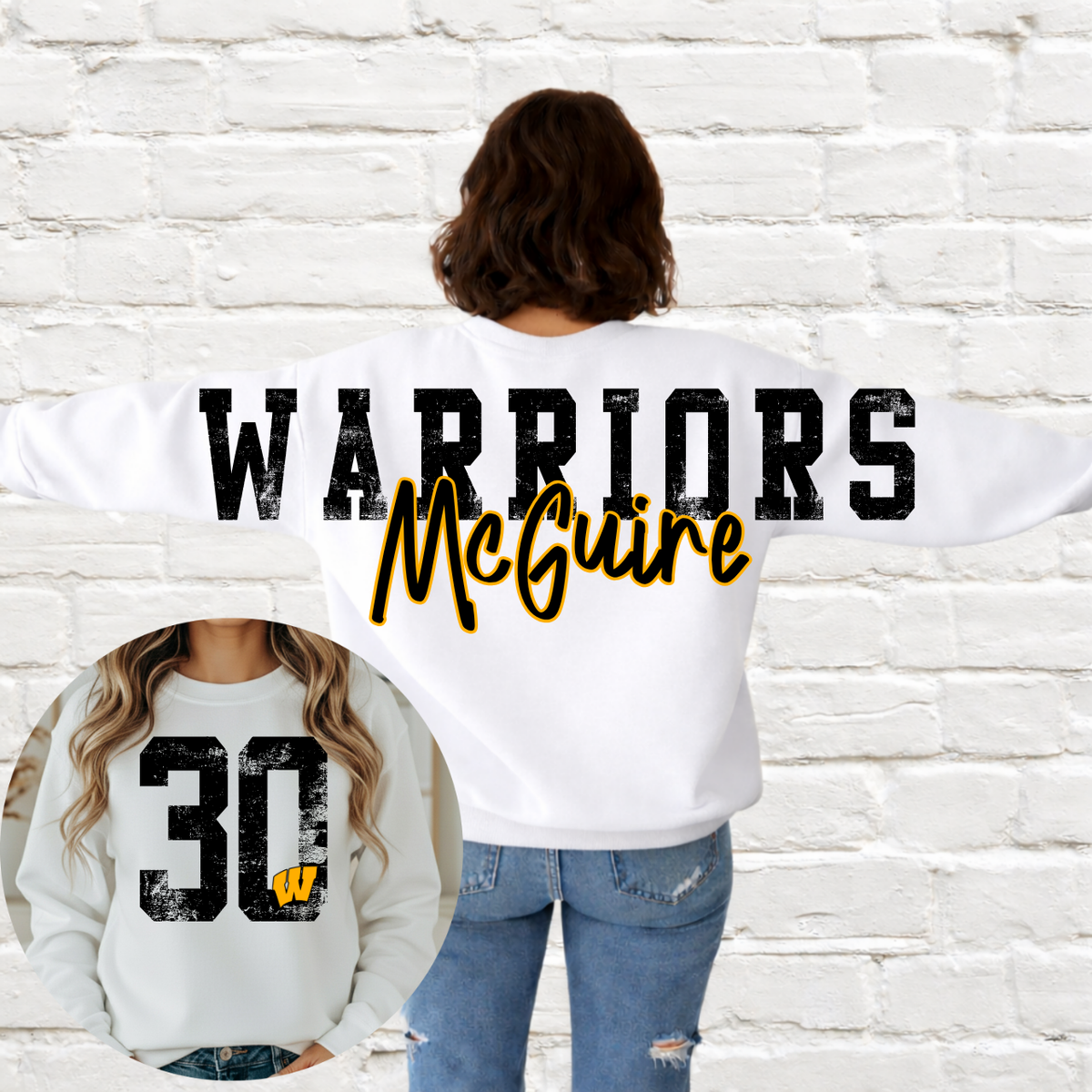 Bay City Western Warriors - Big Across The Back Crewneck (Youth & Adult)