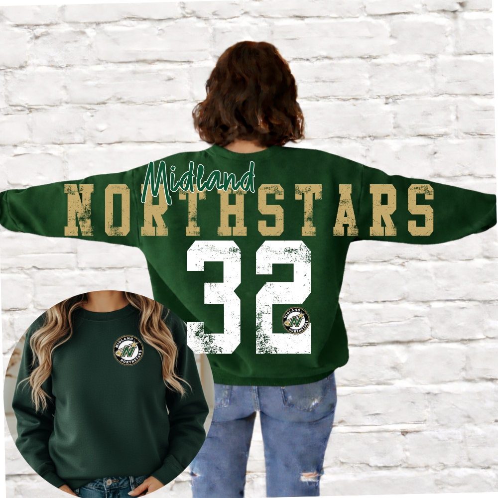 Midland Northstars Hockey - Big Across The Back Crewneck (Youth & Adult)