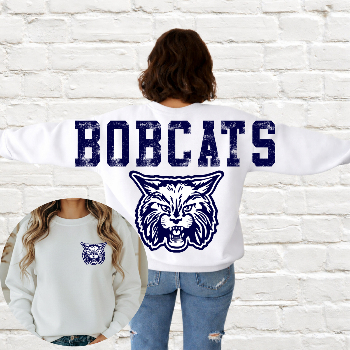Bangor Bobcats Fundraiser - Big Across The Back Crewneck (Youth & Adult)