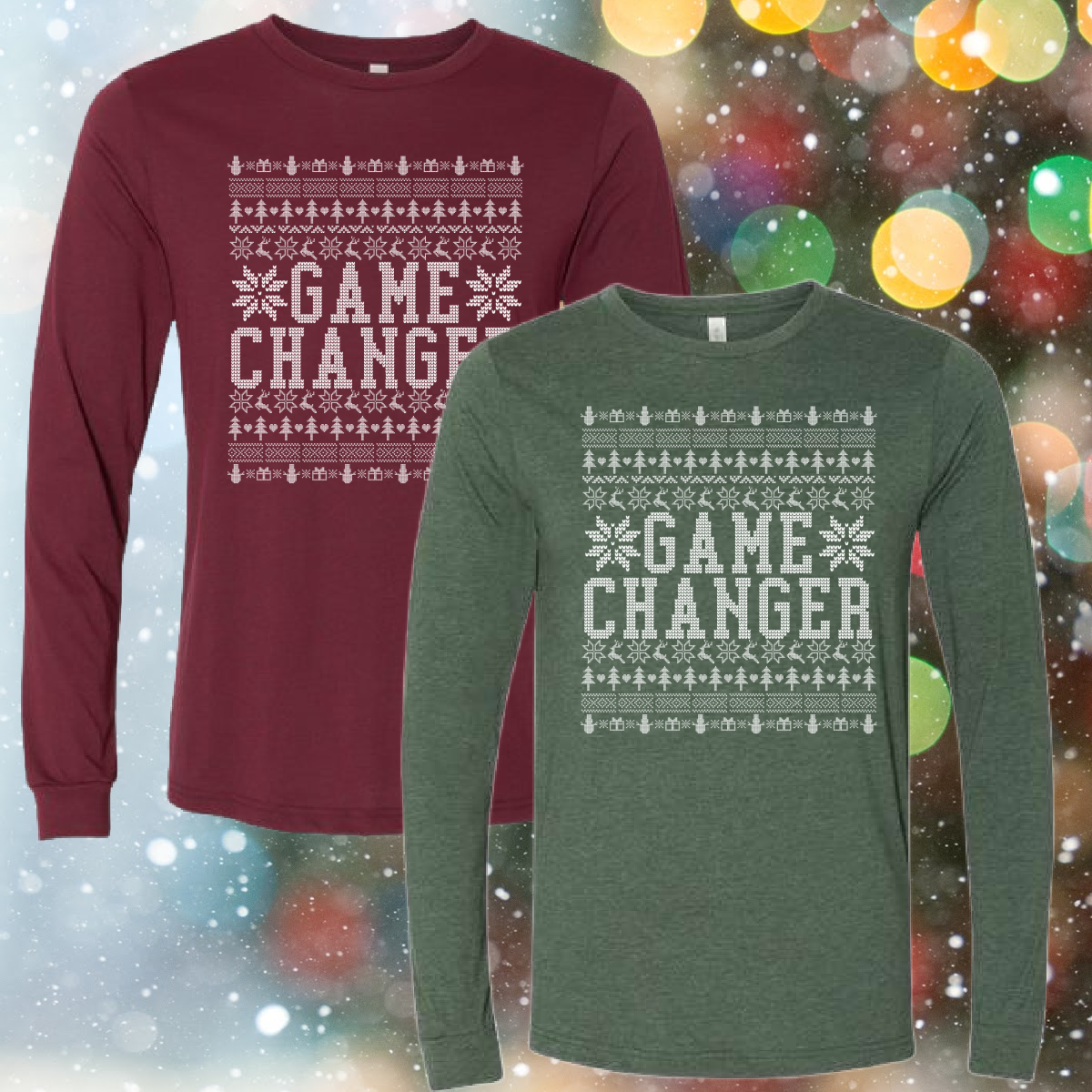Game Changer Ugly Christmas Sweater - Bella Canvas Short or Long Sleeve Tee
