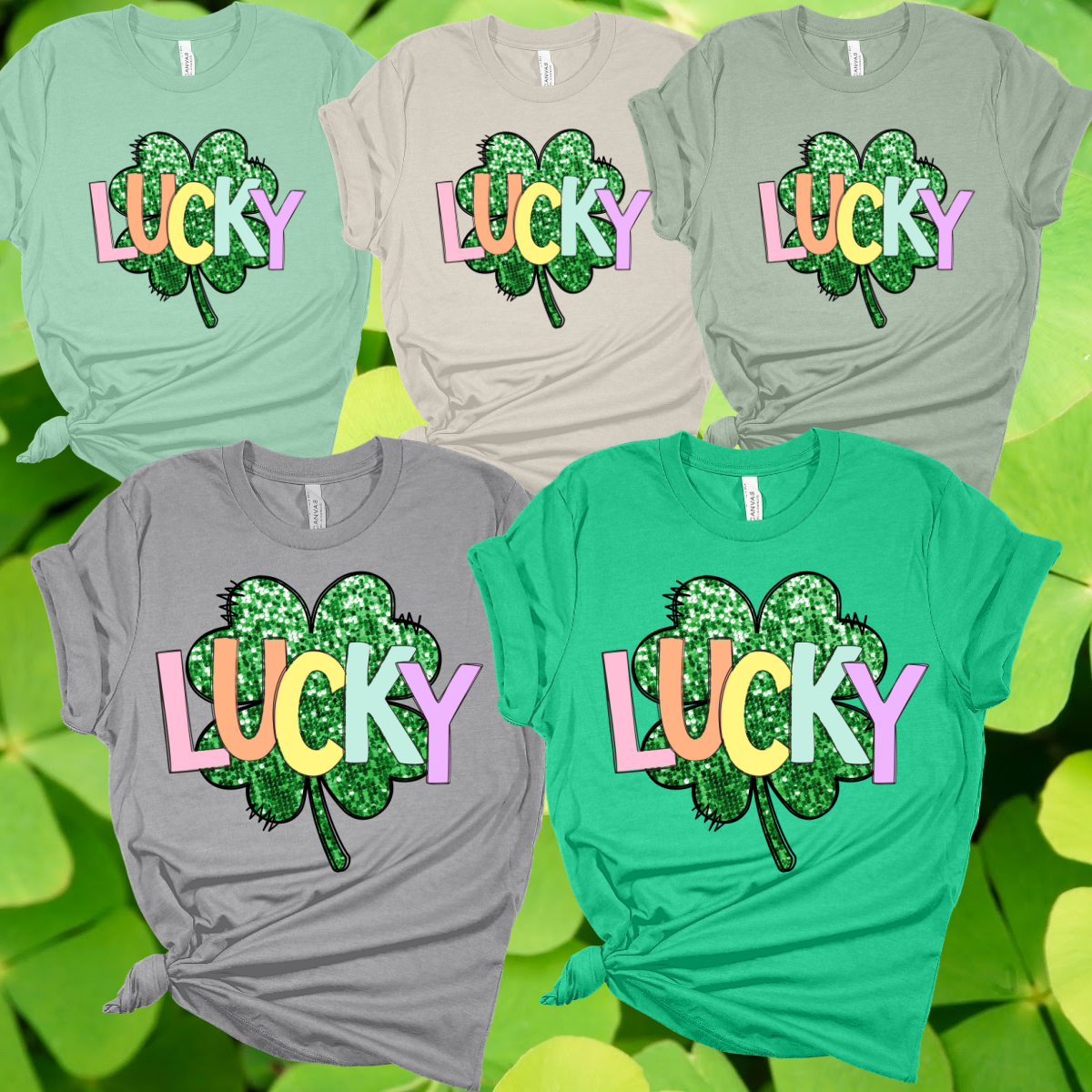 Pastel Lucky - Faux Sequins Tee (Adult)