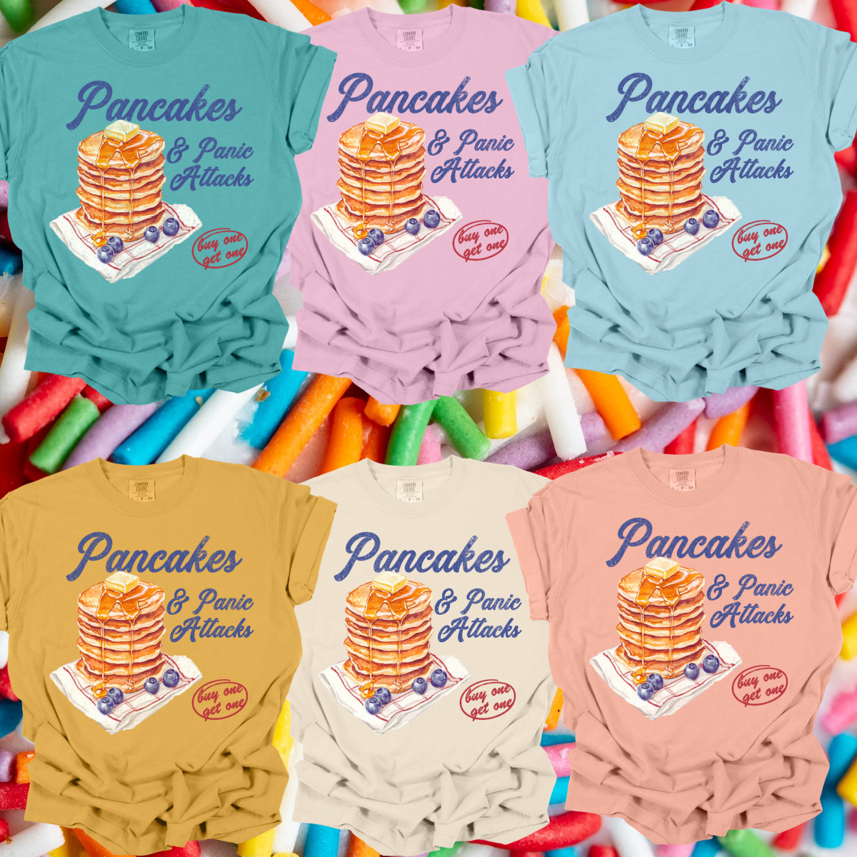 Pancakes & Panic Attacks Comfort Colors Tee (Adult)
