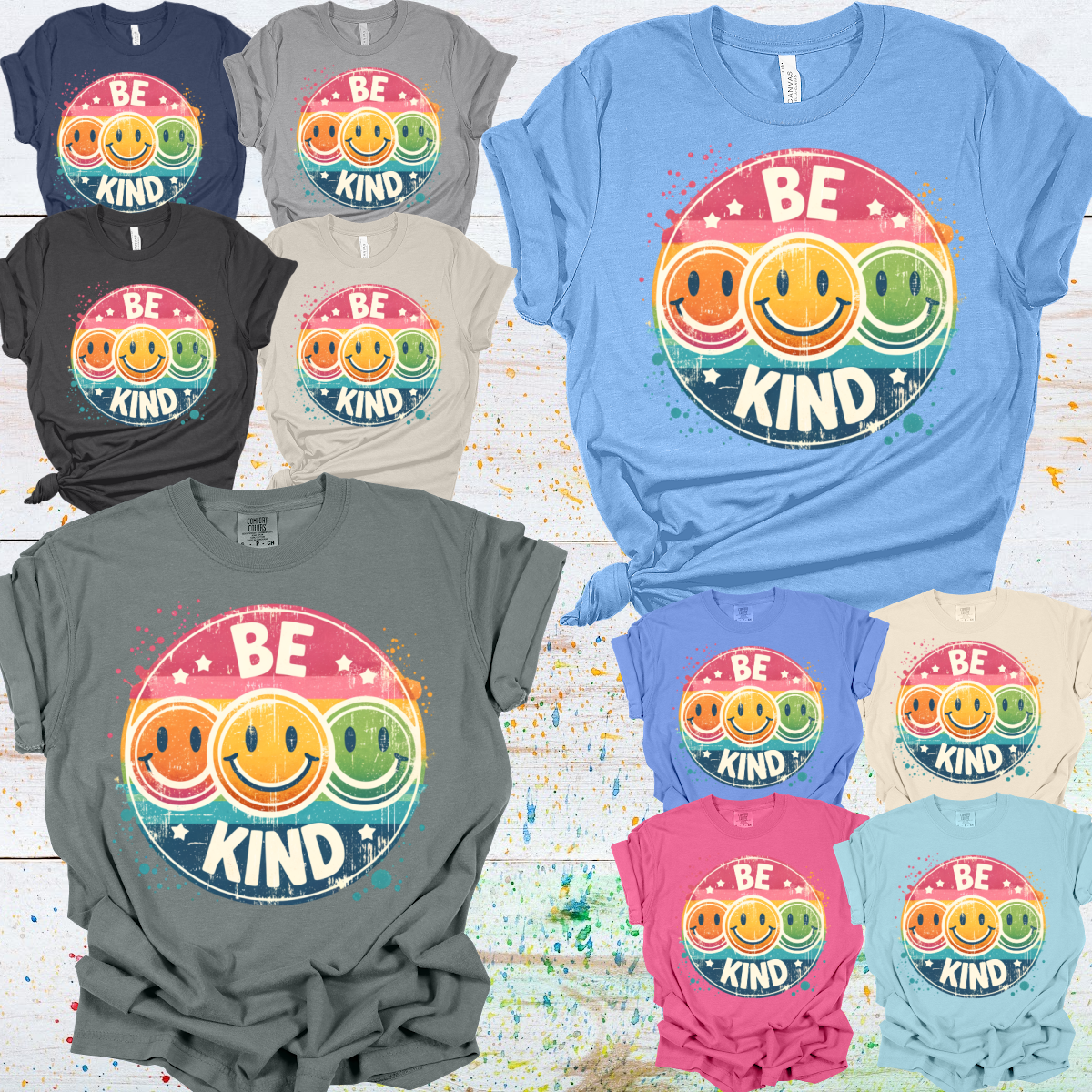 Be Kind Smiley Trio Tee