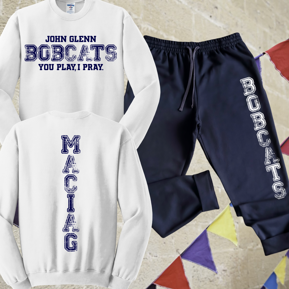 Bangor Bobcats - You Play I Pray Sweatsuit (Adult)