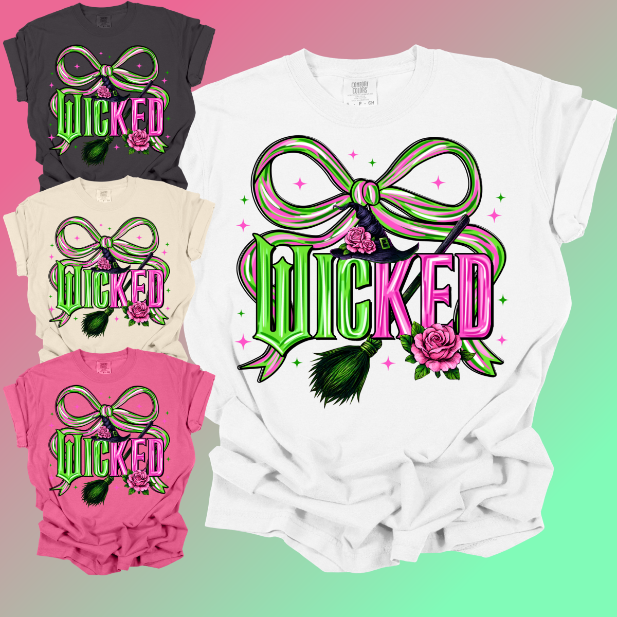 W!cked with Bow - Comfort Colors Tee (Adult)