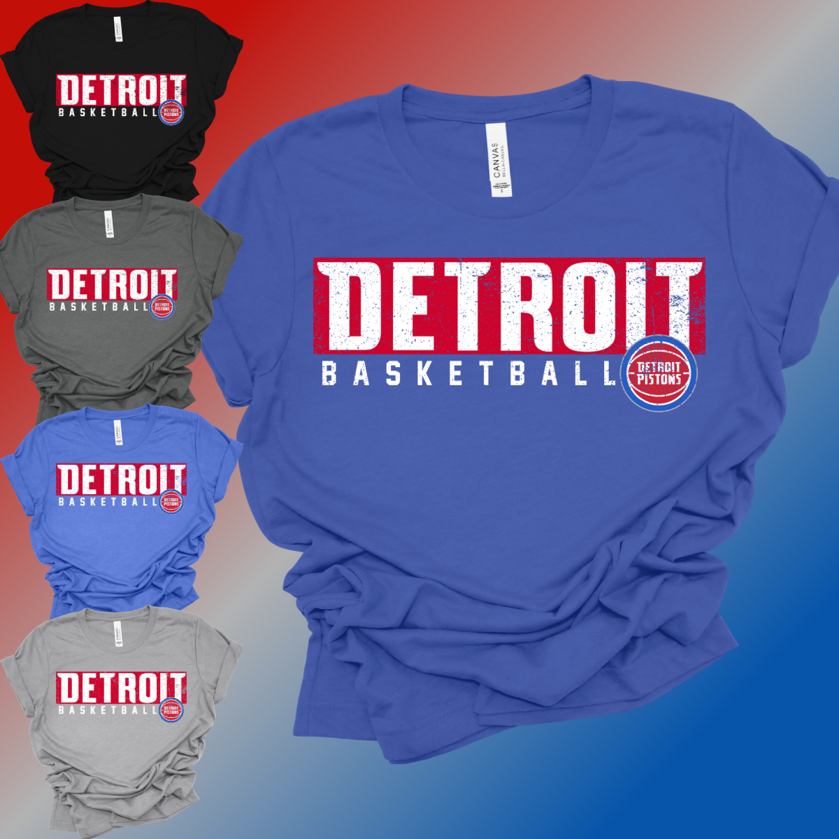 Detroit Basketball - Bella Canvas Tee (Adult)