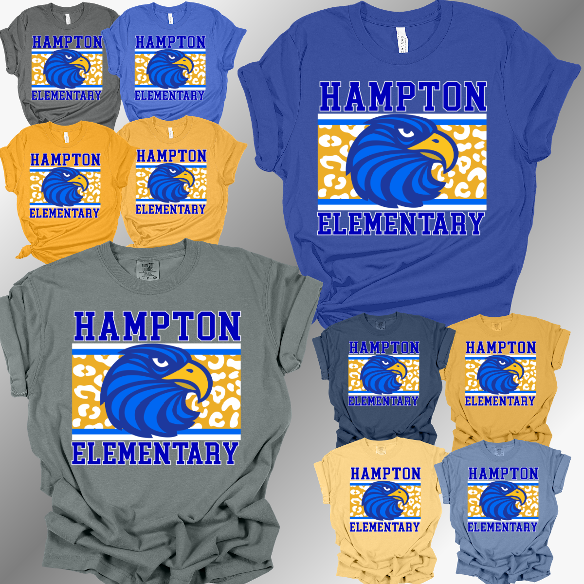 Hampton Hawks - Leopard Background Tee (Adult)