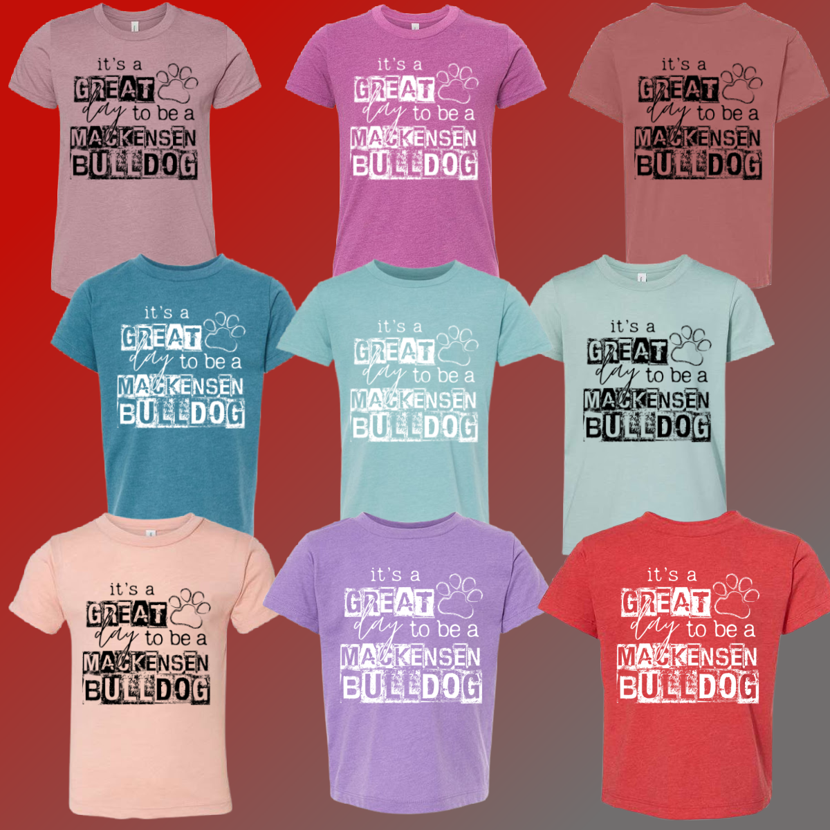 Mackensen - FUN COLORS It's A Great Day Tee - MADE TO ORDER/TWO WEEKS