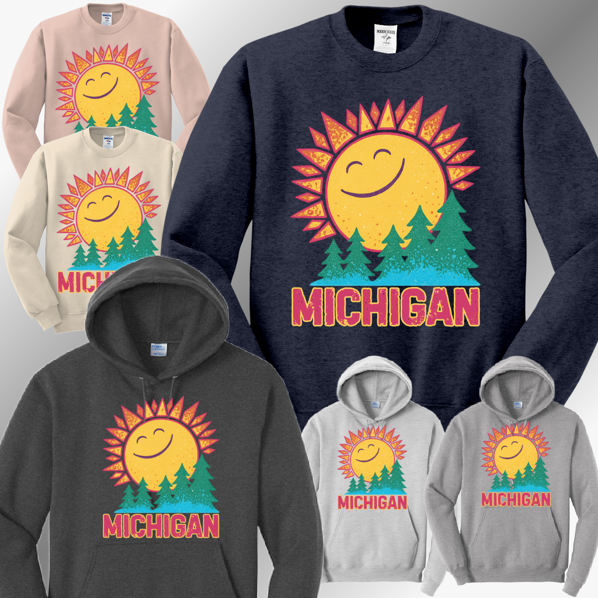 Michigan - Sunshine Smile Basic Sweatshirt (Adult)