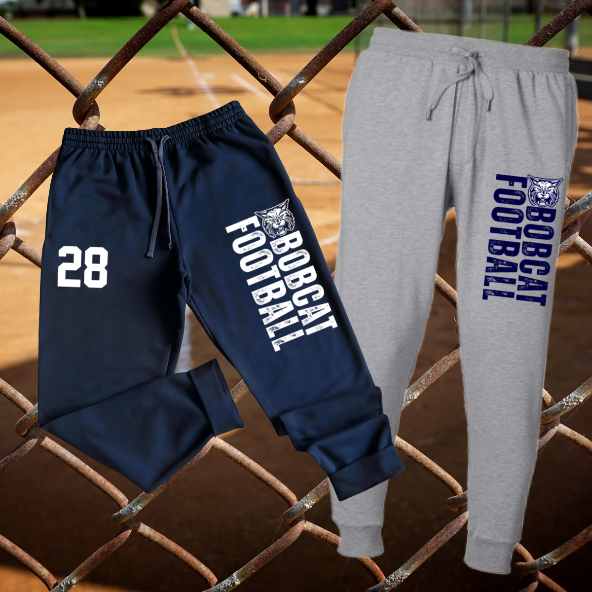Bobcat Football - Distressed Font Joggers (Youth)