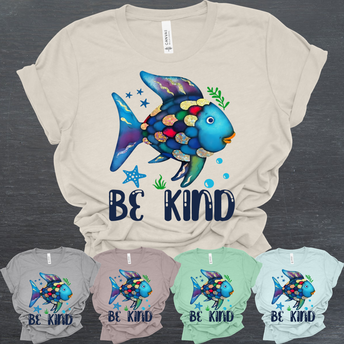 Be Kind Rainbow Fish - Bella Tee (Adult)