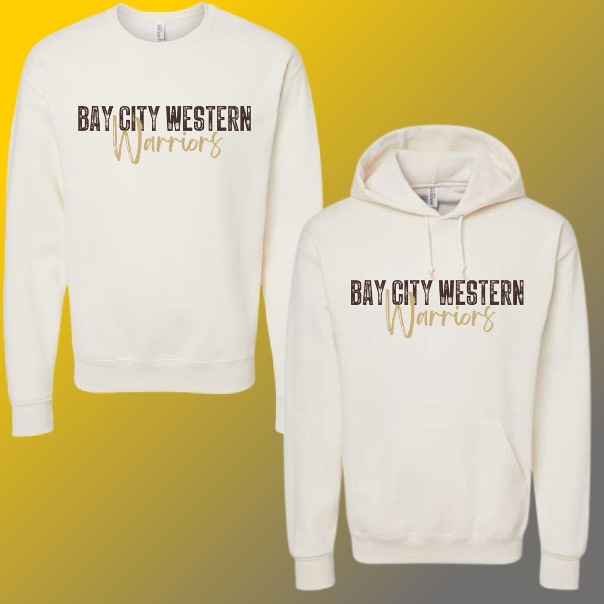 Western Warriors - Cream Simple Stamped Basic Sweatshirt (Adult Sizes)