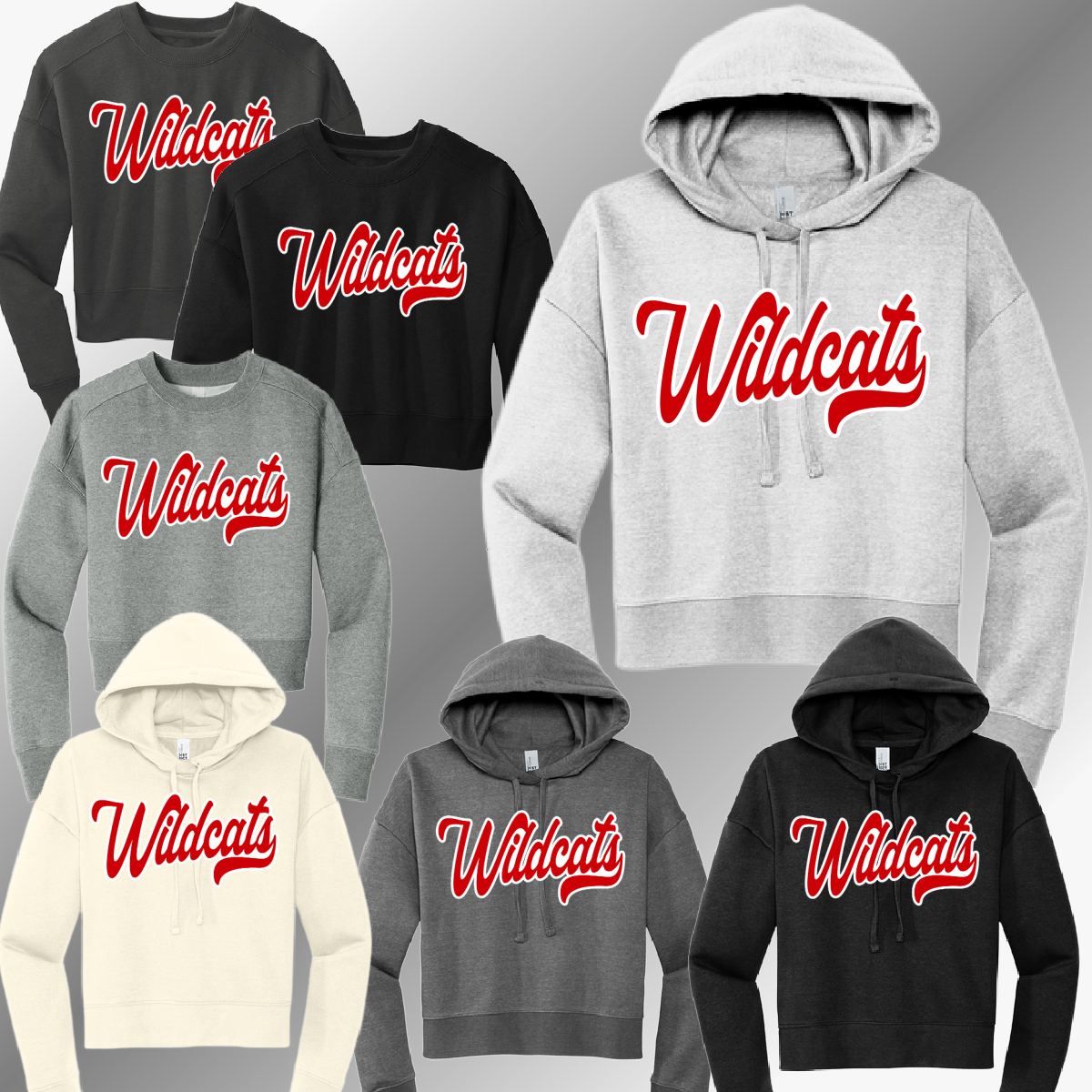 Handy Wildcats - Script Cropped Sweatshirt (Adult)