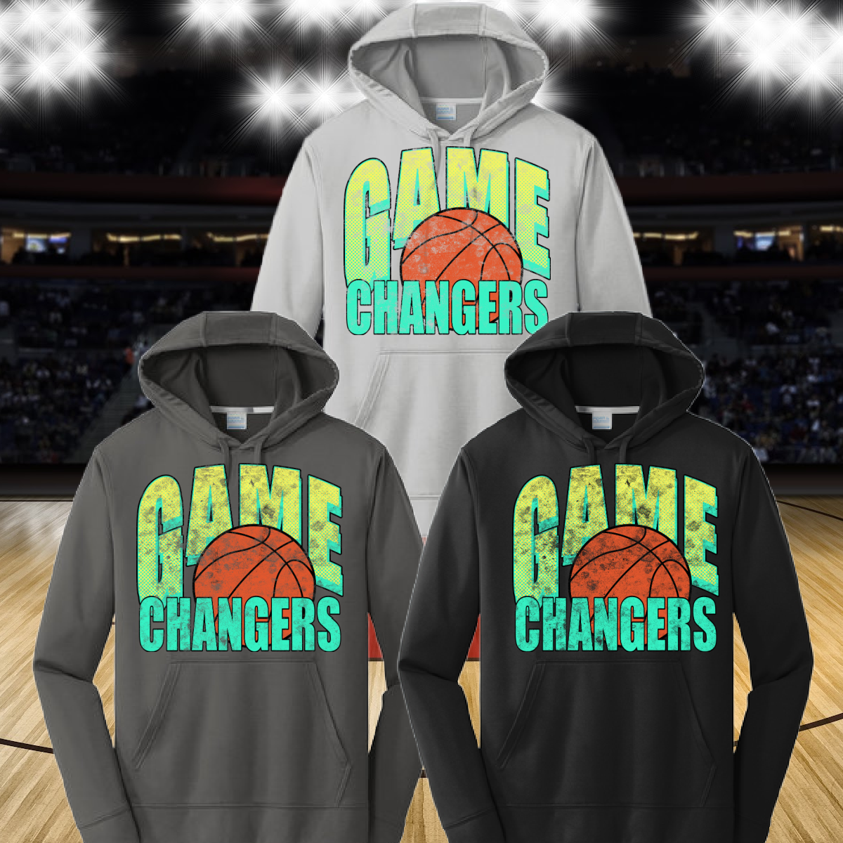 GLB Game Changers - Grunge Basketball Dri Fit Hoodie (Youth & Adult)
