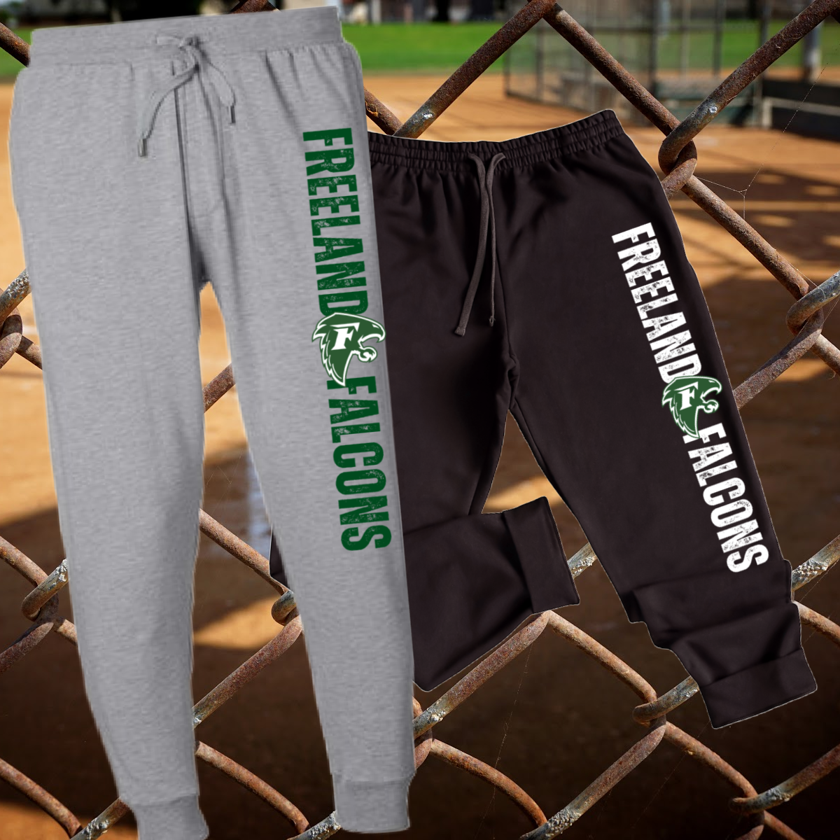 Freeland Falcons - Distressed Font Basic Joggers (Adult)