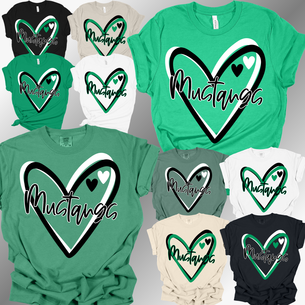 MacGregor Mustangs - Doodle Heart Tee (Adult)