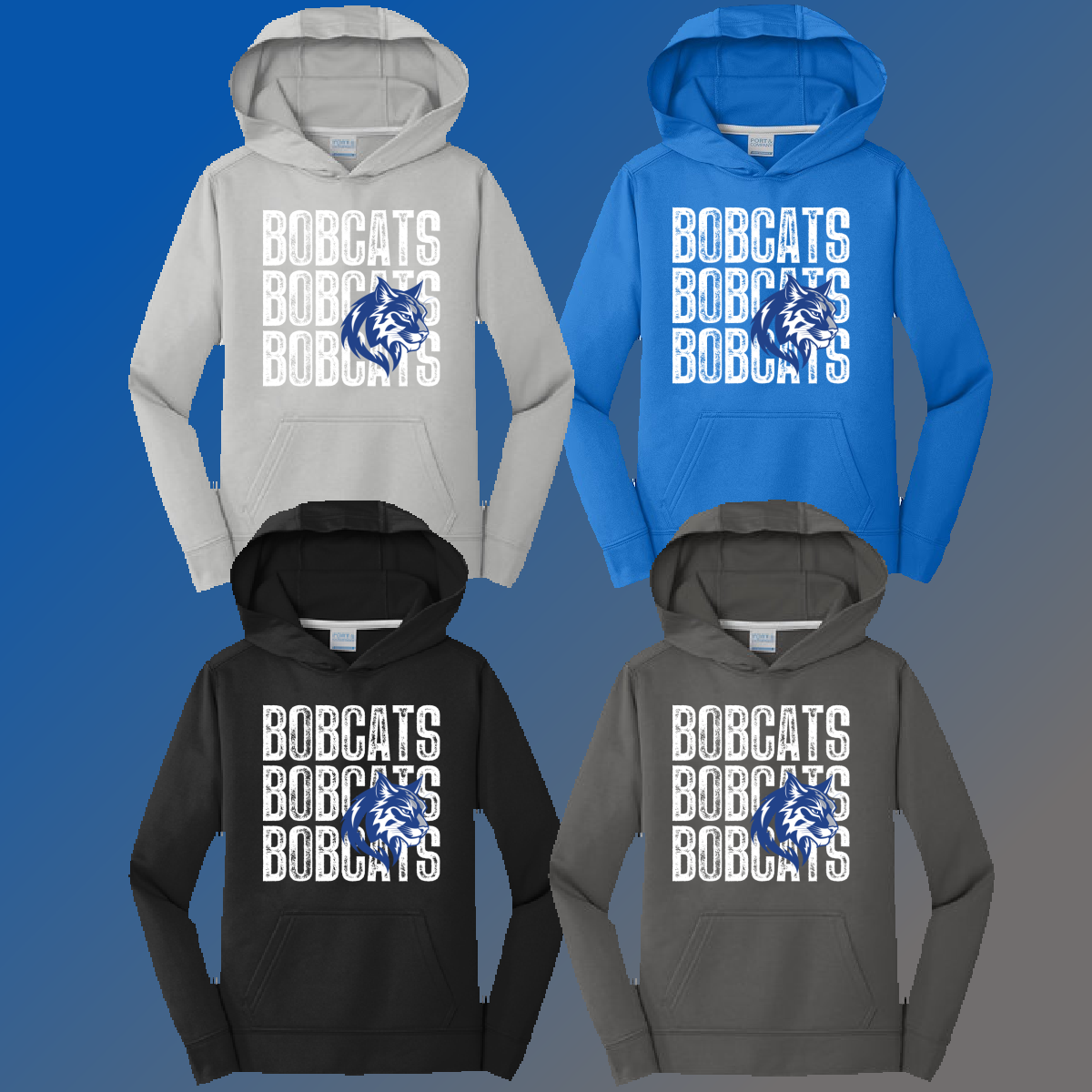 McAlear Sawden Bobcats - Repeating NEW Mascot Performance Hoodie - MADE TO ORDER/TWO WEEKS