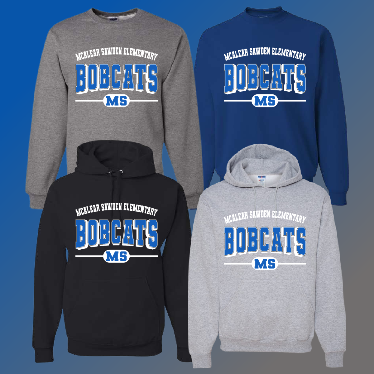 McAlear Sawden Bobcats - Varsity Mascot Basic Sweatshirt