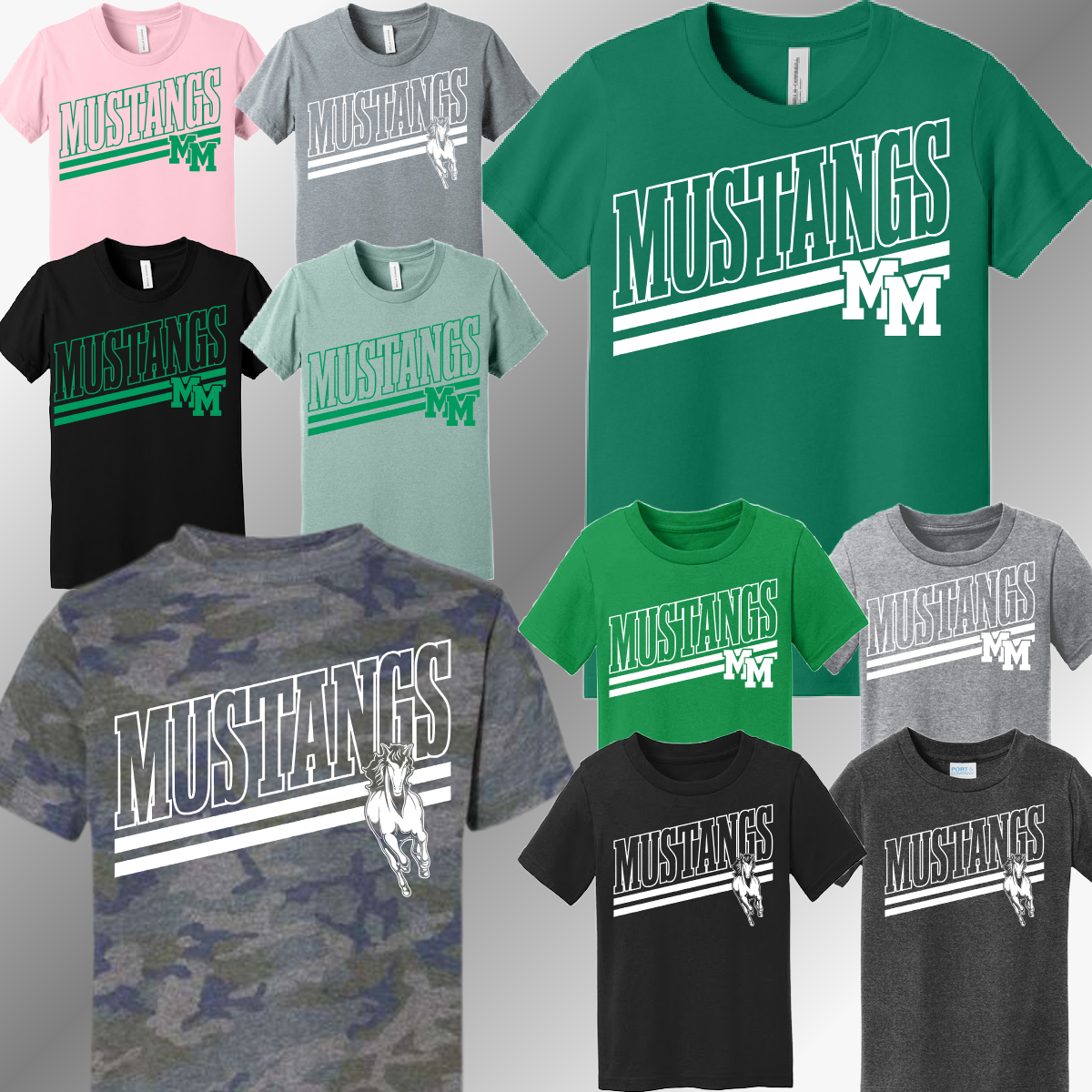 MacGregor Mustangs - Angled Mascot Tee (Youth)