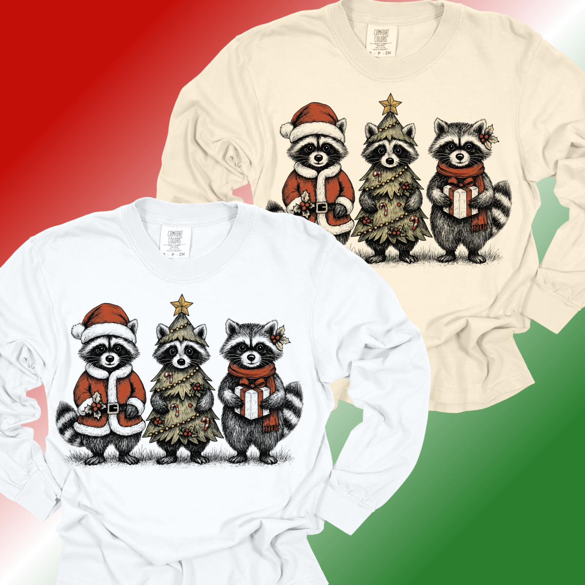 Christmas Raccoons - Comfort Colors Tee (Adult)
