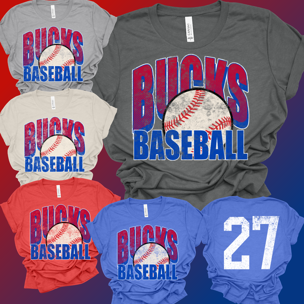 Bay Area Bucks - BASEBALL Grunge Tee (Toddler, Youth & Adult)