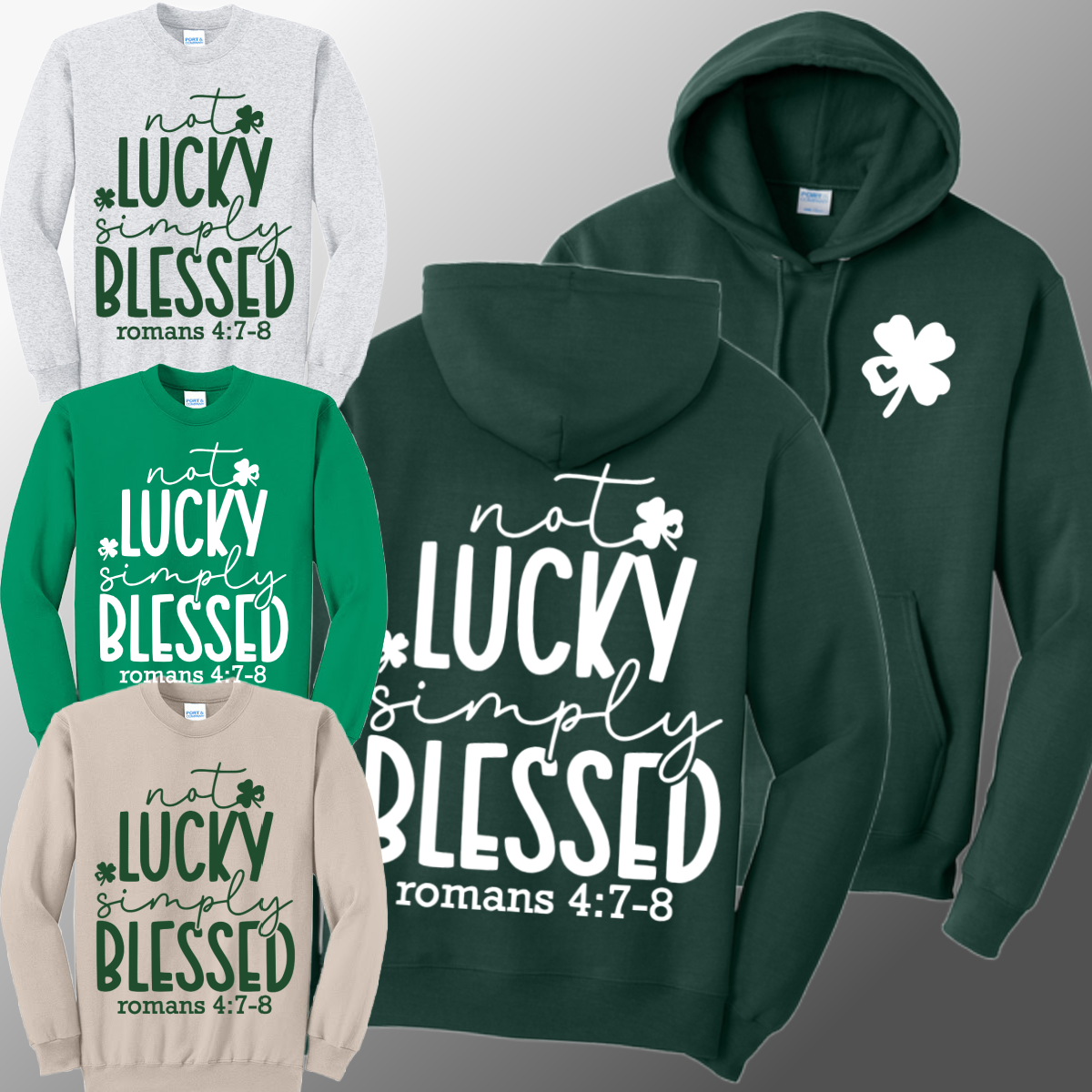 St. Patricks Day - Not Lucky Simply Blessed Basic Sweatshirt (Adult)