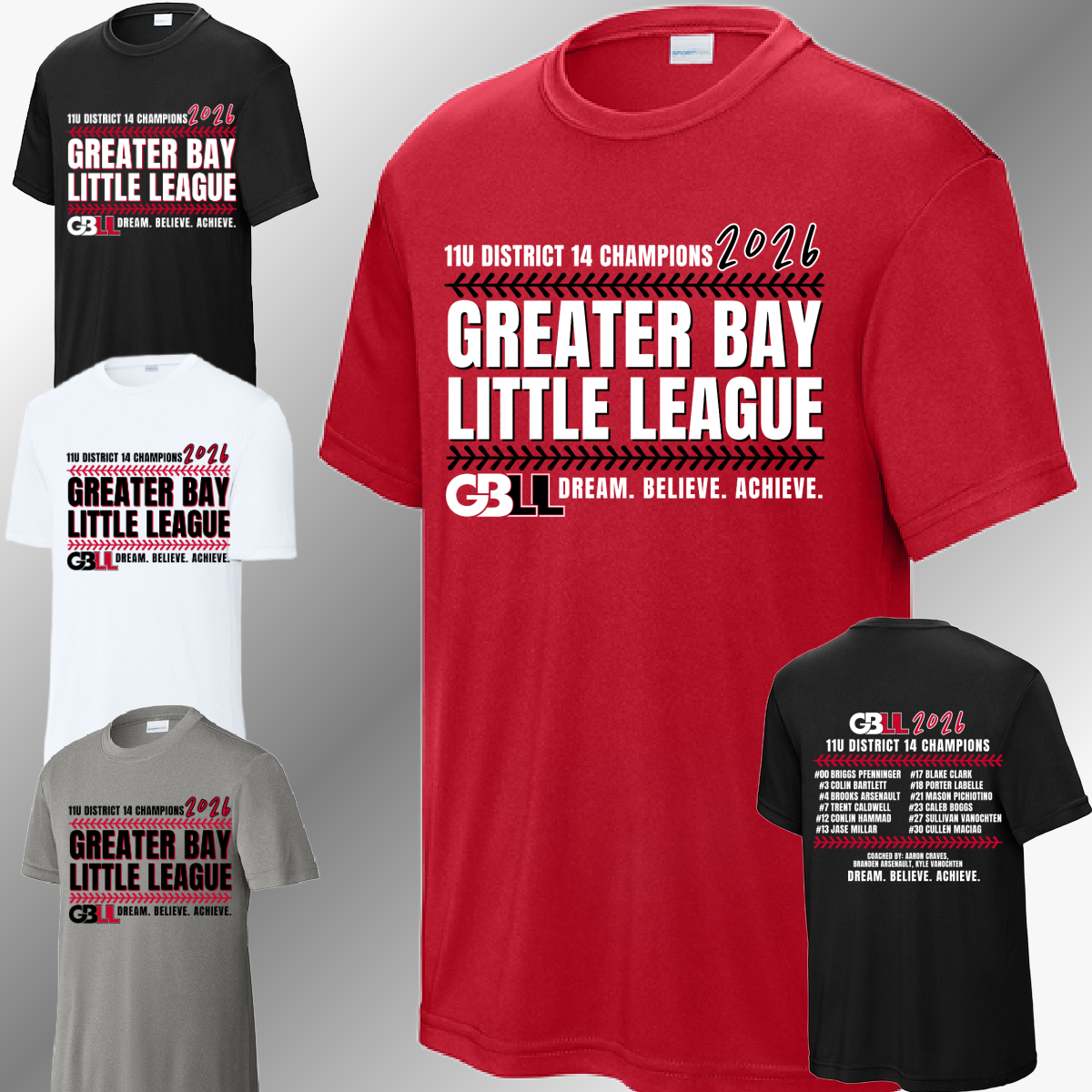 GBLL 2026 10u/11u/12u District Champs - Performance Tee (Youth & Adult)