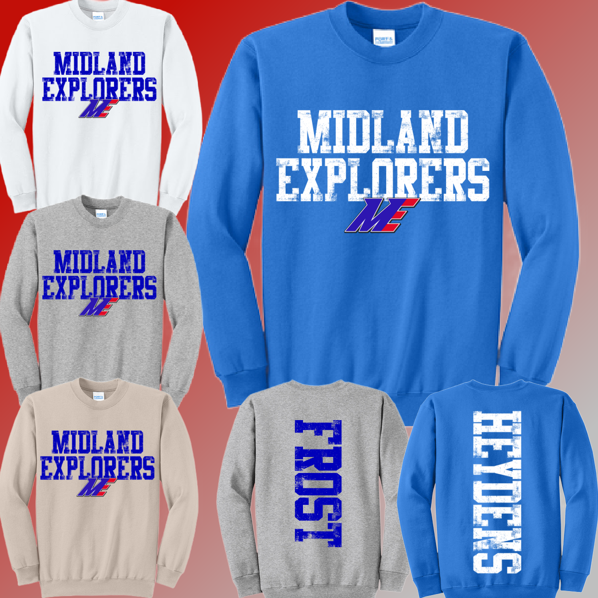 Midland Explorers Baseball - Basic Sweatshirt (Youth & Adult)