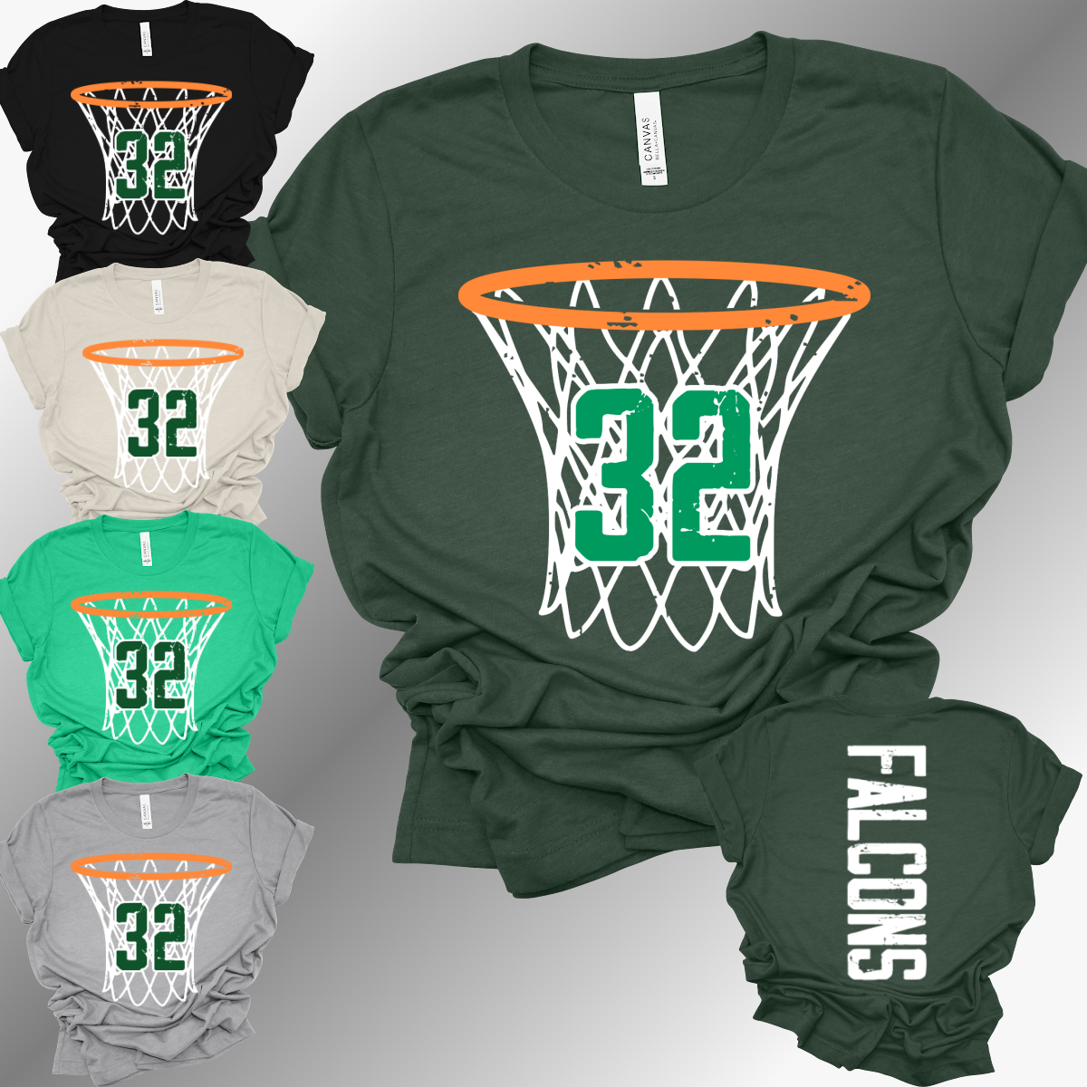 Freeland Falcons Basketball - Bella Canvas Tee (Toddler, Youth & Adult)