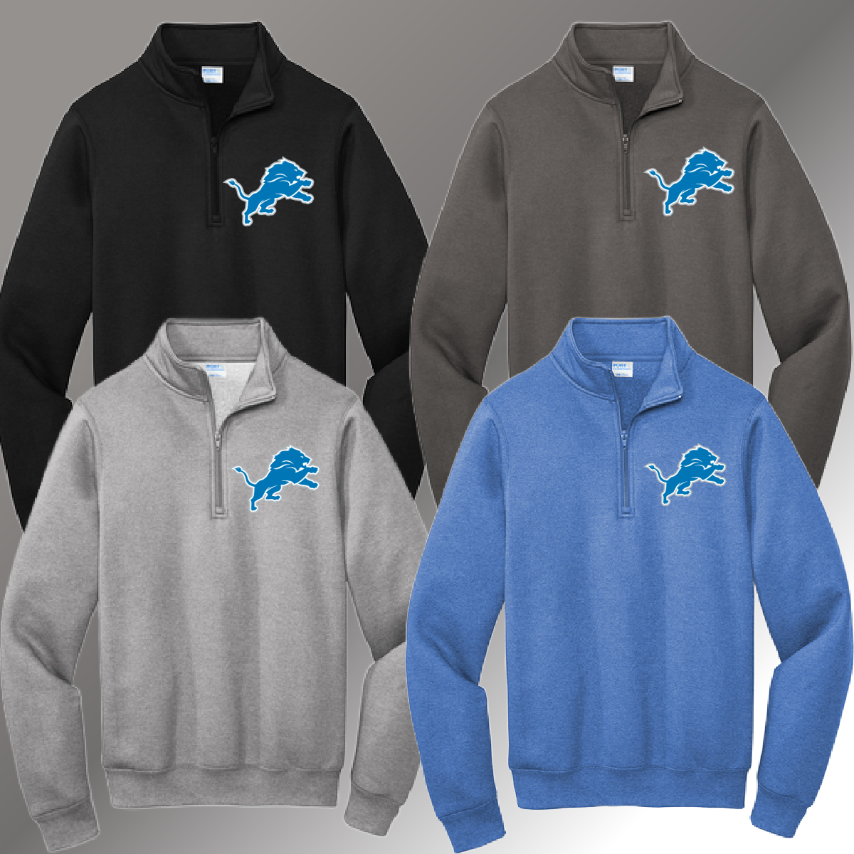 Detroit Football - Basic Quarter Zip Sweatshirt (Youth & Adult)