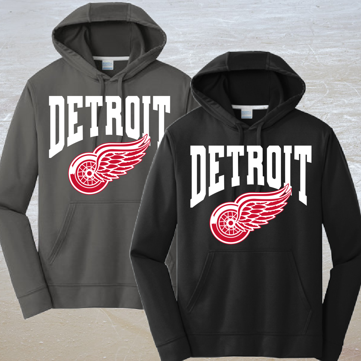 Warped Detroit Hockey Dri Fit Hoodie (Youth & Adult)