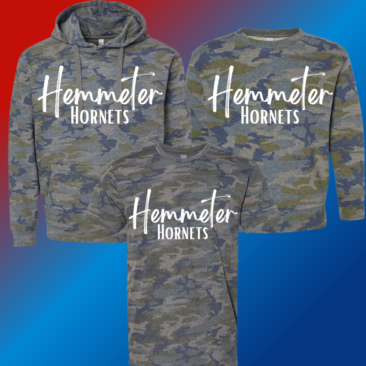 Hemmeter Elementary - Camouflage Simple Print Tee & Sweatshirt (Youth & Adult) - MADE TO ORDER/TWO WEEKS