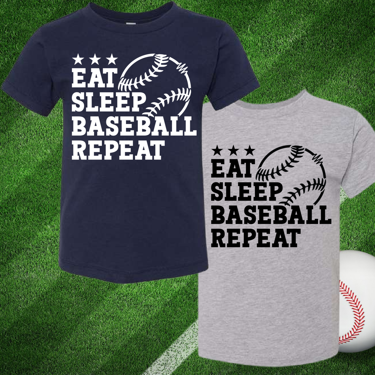 Estey Baseball - Eat Sleep Baseball Repeat Tee or Sweatshirt (Youth)
