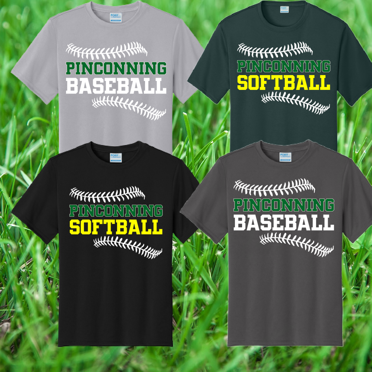 Pinconning Baseball/Softball - Stitches Logo Performance Tee (Youth & Adult)