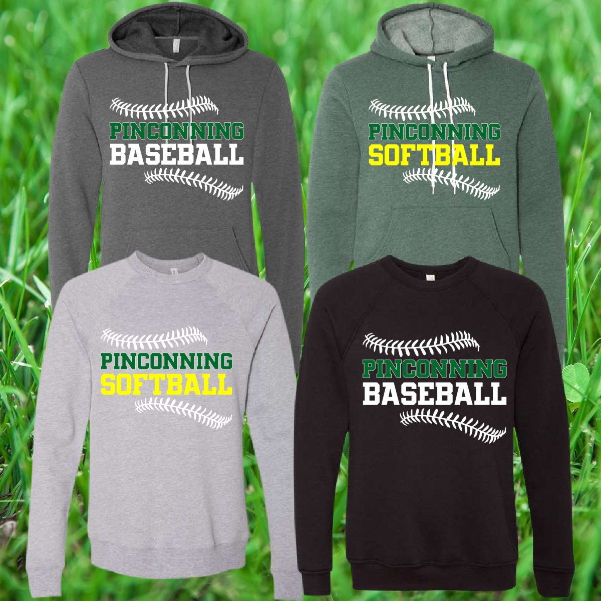 Pinconning Baseball/Softball - Logo Stitches Premium Sweatshirt & Hoodie (Adult)