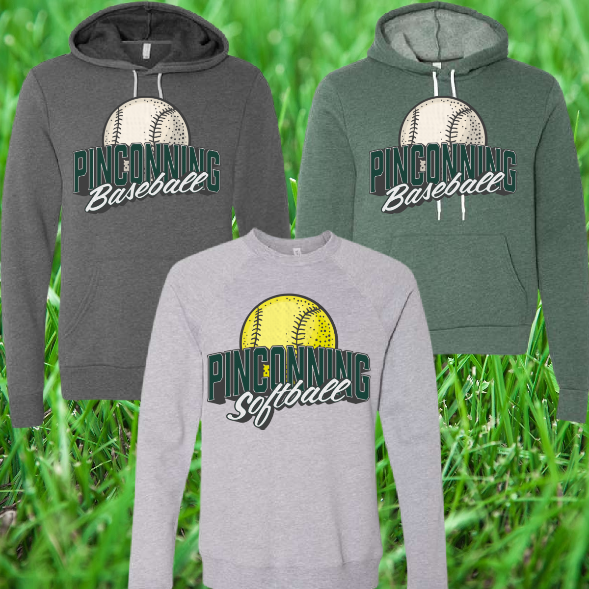 Pinconning Baseball/Softball - Vintage Logo Premium Sweatshirt & Hoodie (Adult)