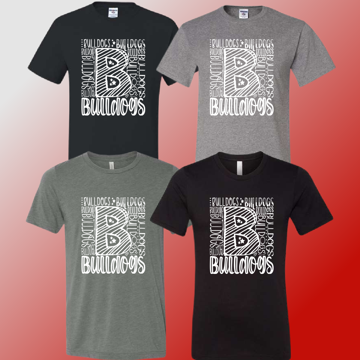 Mackensen Bulldogs - Gray/Black Collage Tee - MADE TO ORDER/TWO WEEKS
