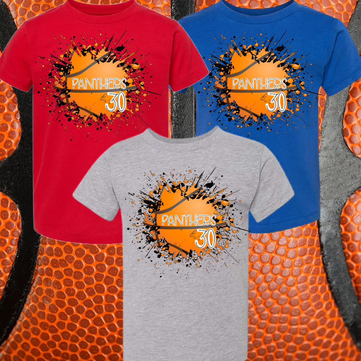 Basketball Splatter - Short or Long Sleeve Tee (Youth)