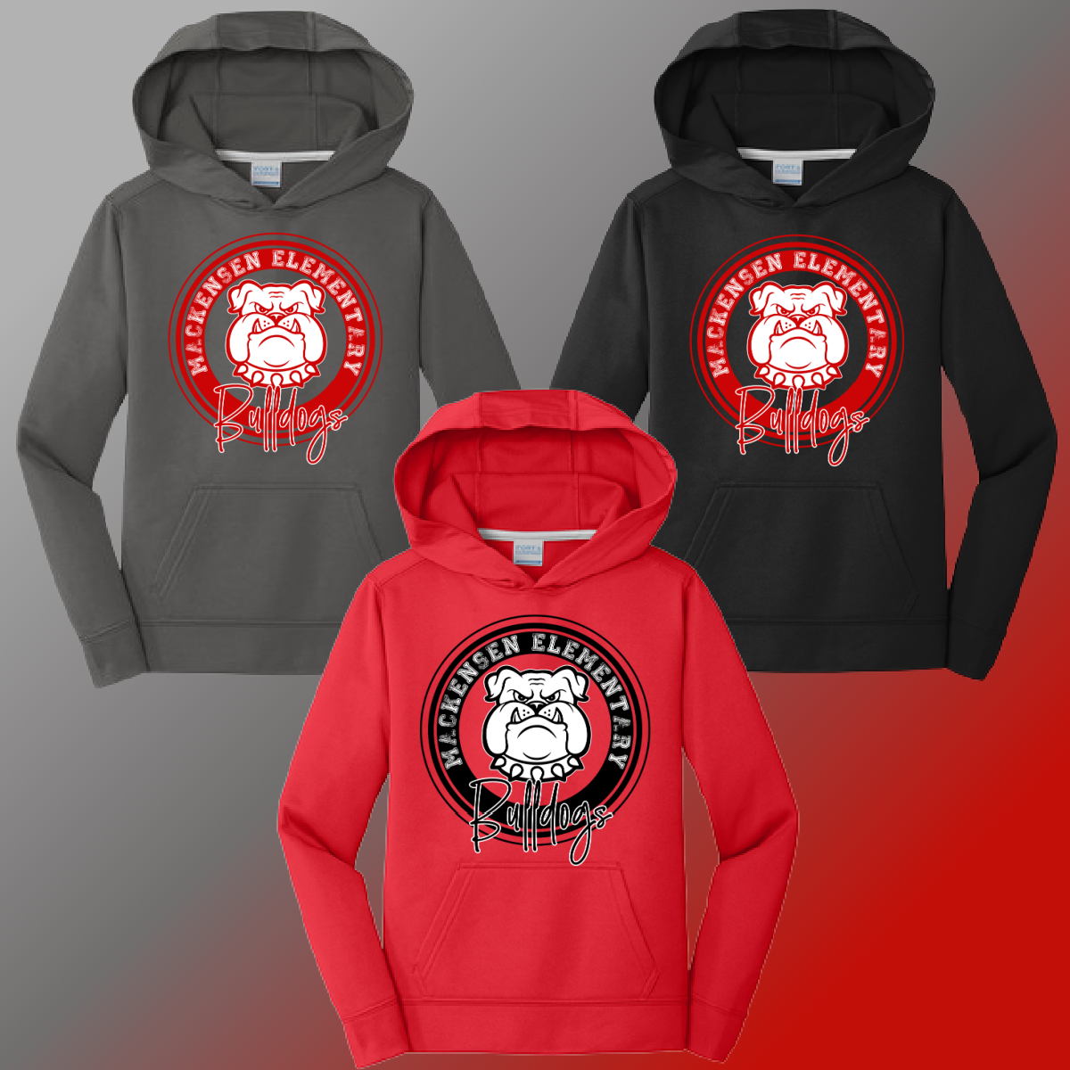 Mackensen Bulldogs - Round Logo Performance Hoodie - MADE TO ORDER/TWO WEEKS