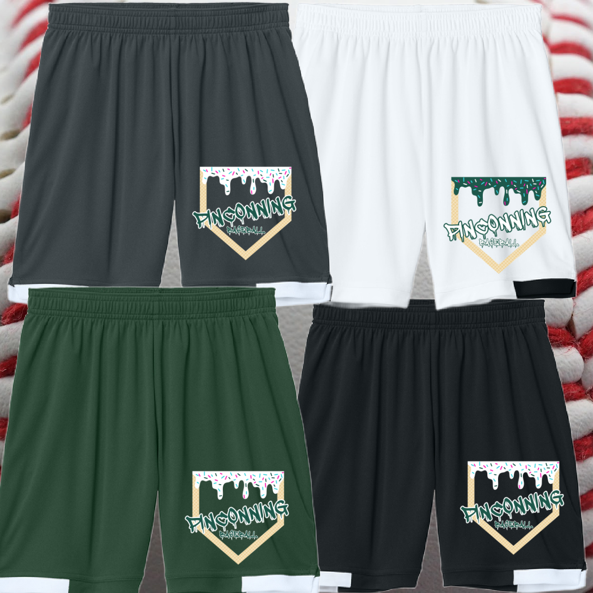 Pinconning Baseball - Homeplate Ice Cream Drip Performance Shorts
