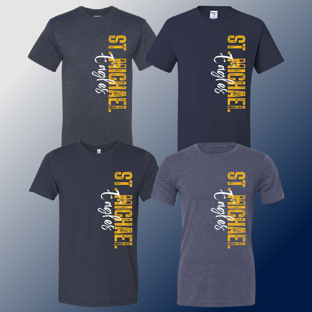 St. Michael Eagles - Navy Vertical Tee (Youth & Adult) - MADE TO ORDER/TWO WEEKS