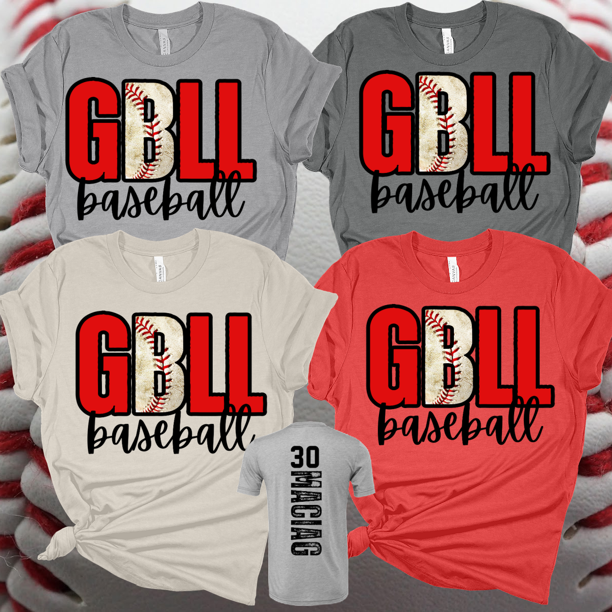 Greater Bay Little League - Bold Print Logo Premium Tee (Toddler, Youth & Adult) w/ Vertical Name on Back