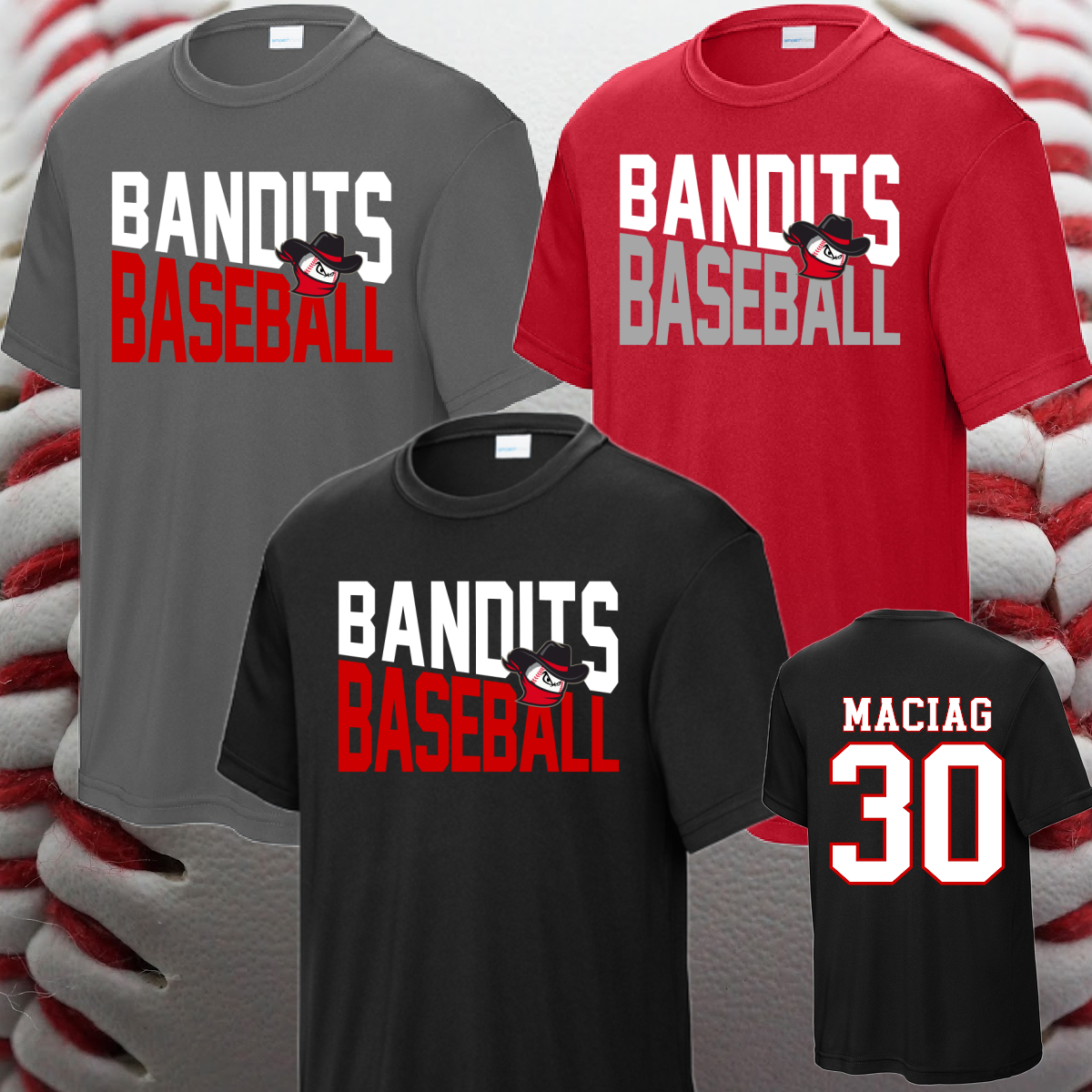 Bay City Bandits - Angled Logo Performance Tee (Youth & Adult)
