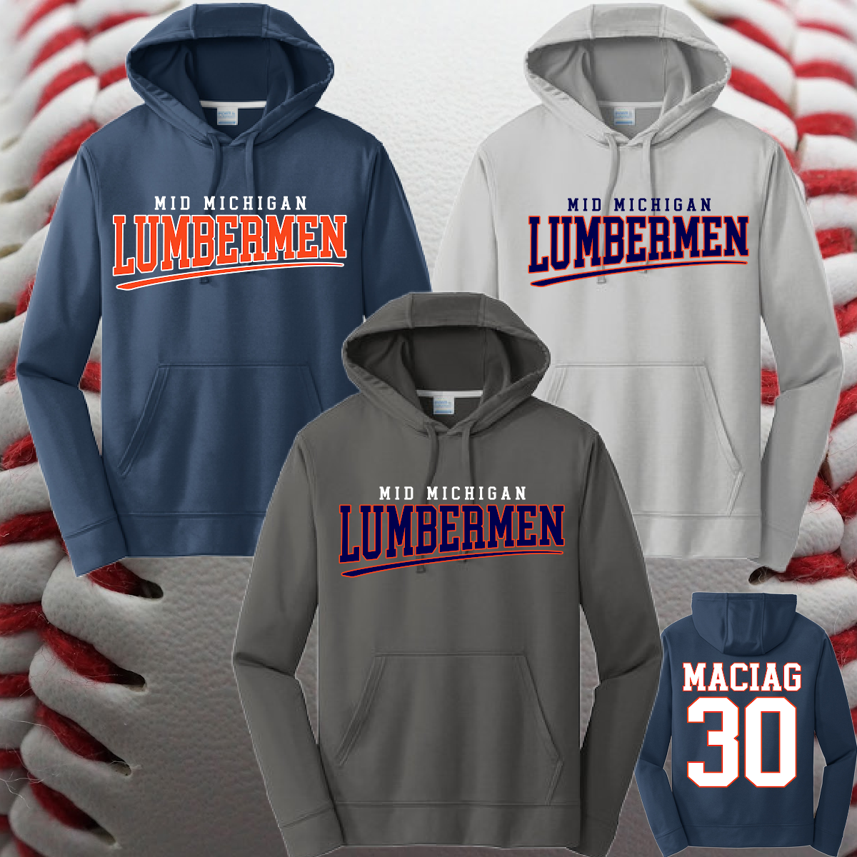 Mid Michigan Lumbermen - Swoosh Logo Performance Hoodie (Youth & Adult)