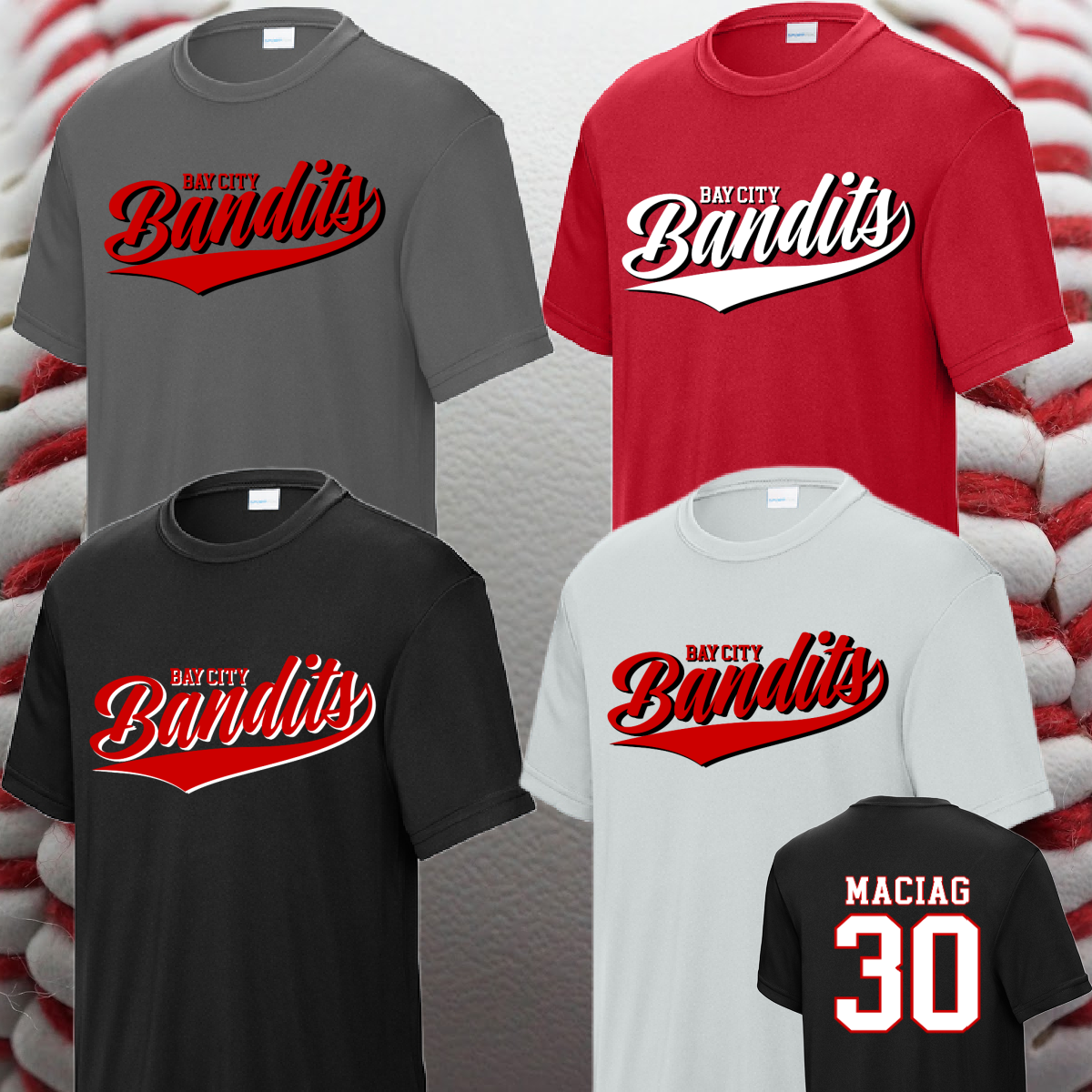 Bay City Bandits - Swoosh Logo Performance Tee (Youth & Adult)
