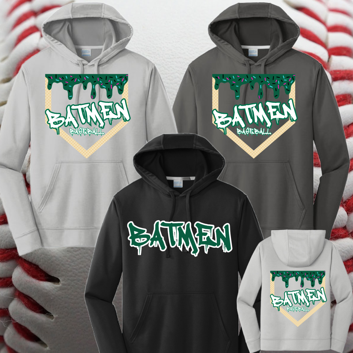 Michigan Batmen - Ice Cream Drip Homeplate Performance Hoodie (Youth & Adult)