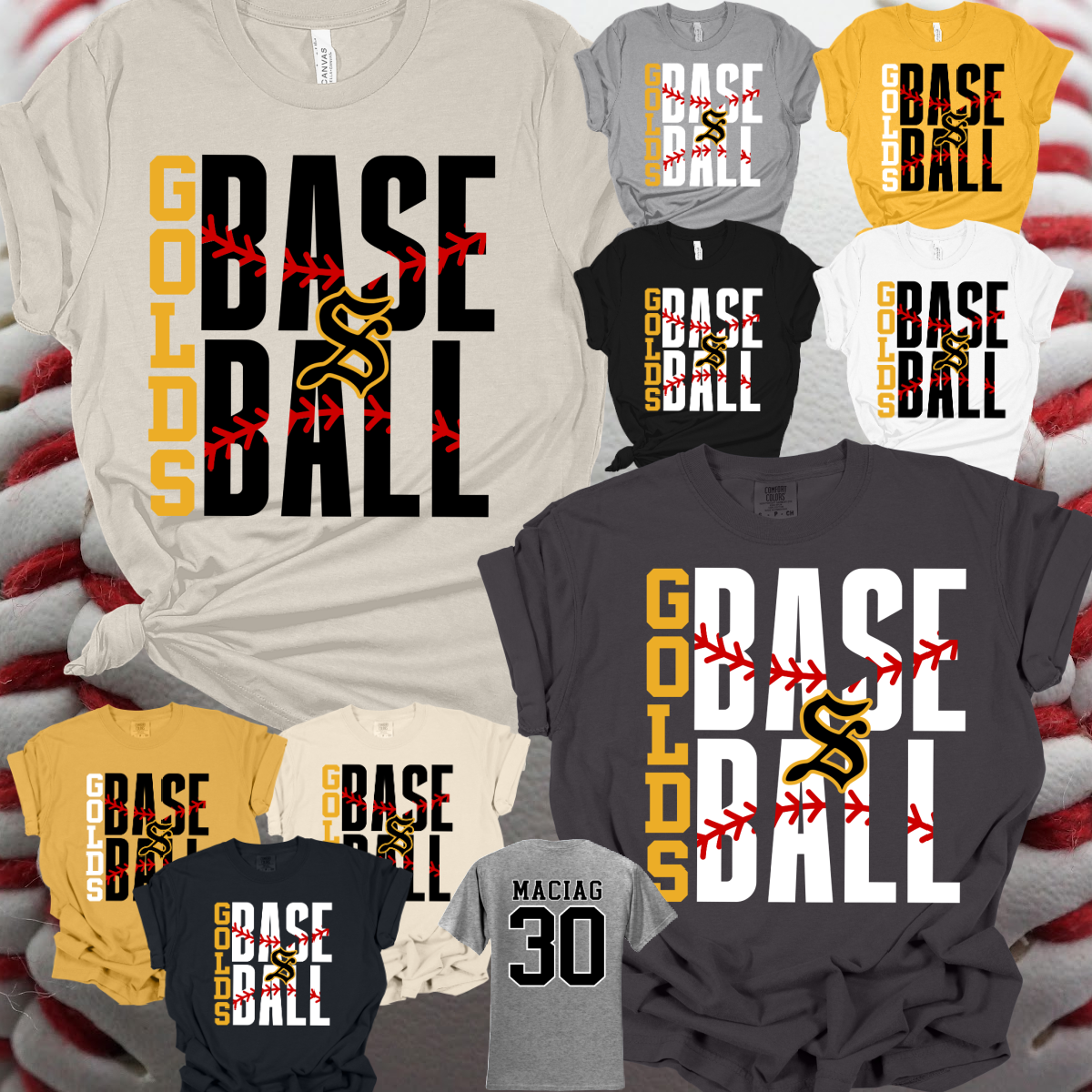 Saginaw Golds - BASEBALL/Stitches Tee (Adult)