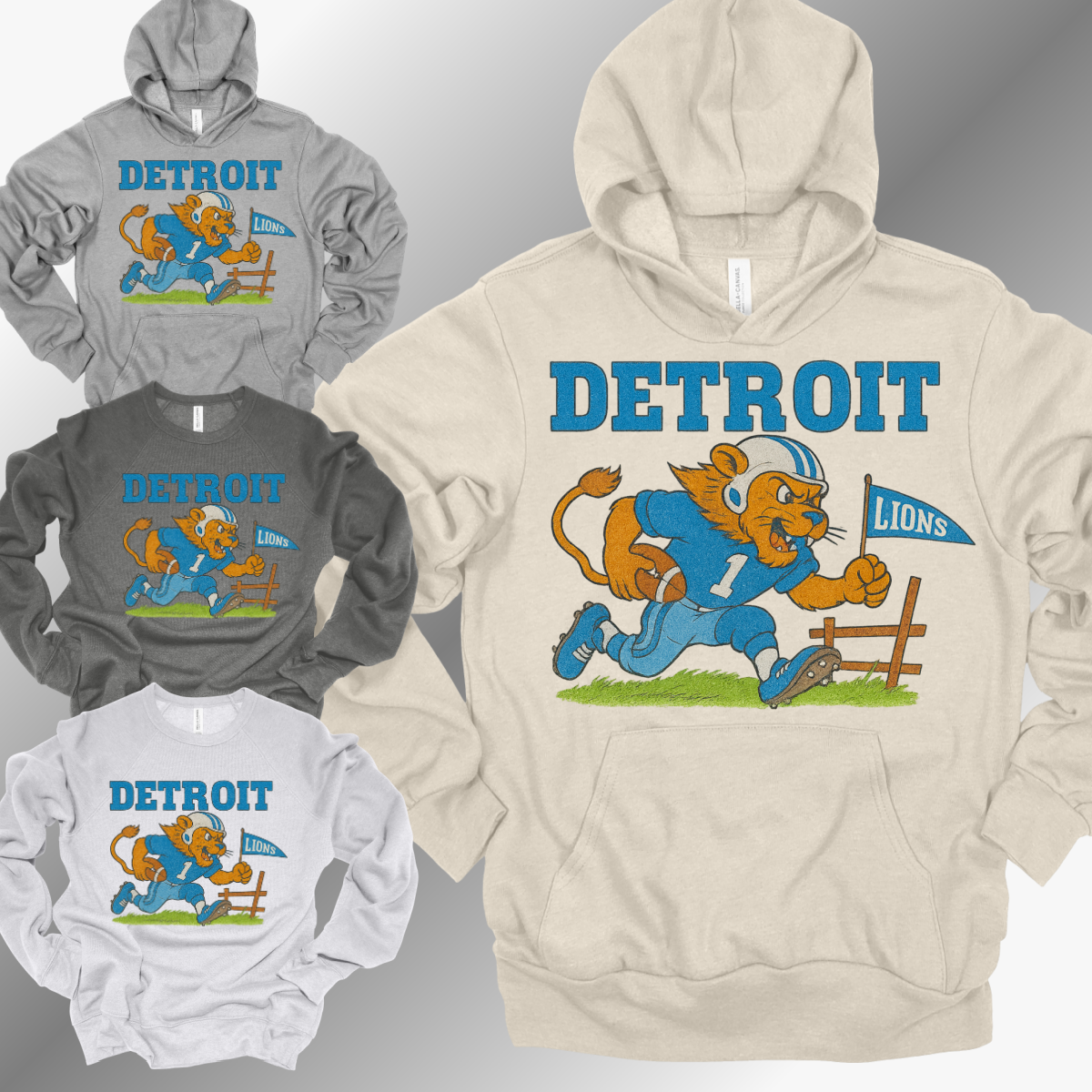 Detroit Football - Vintage Mascot Sweatshirt