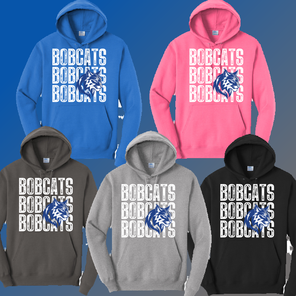 McAlear Sawden Bobcats - Repeating NEW Mascot Basic Hoodie (Youth & Adult) - MADE TO ORDER/TWO WEEKS